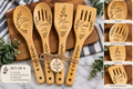 Personalized Bamboo Kitchen Utensil Set – 4-Piece Custom Wood-Burned Set