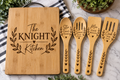 Personalized Bamboo Kitchen Gift Set – Cutting Board & 4 Utensils