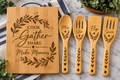 Personalized Bamboo Charcuterie Gift Set – Serving Board & 4 Utensils